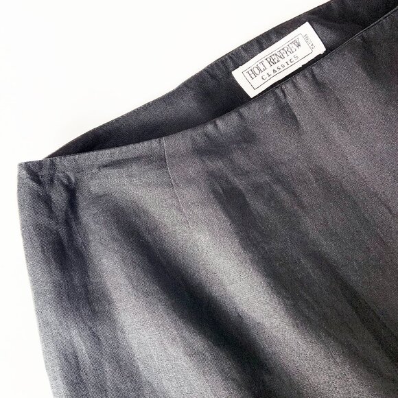 Vintage Black Linen Wrap Skirt by Holt Renfrew / size Small - Picture 4 of 8